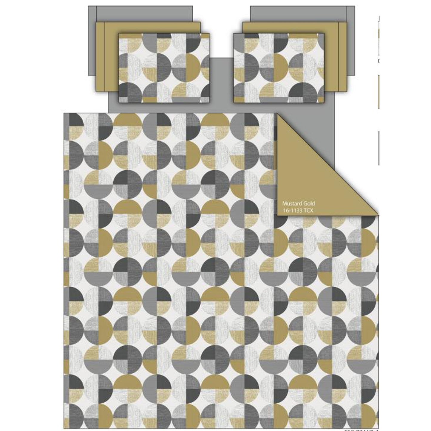 3-Piece Round Geometric Print Comforter Mini Set