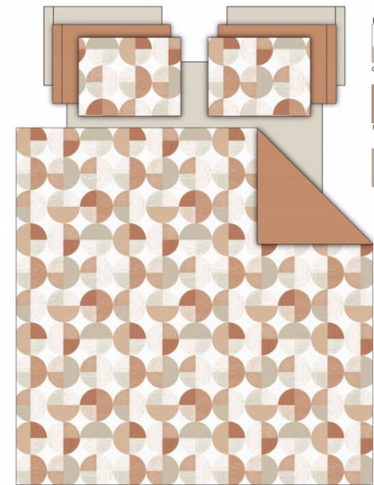 9-Piece Round Geometric Print Comforter Set, Bed-in-a-Bag Bedding Set