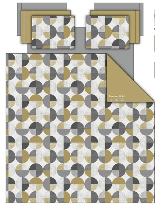 9-Piece Round Geometric Print Comforter Set, Bed-in-a-Bag Bedding Set