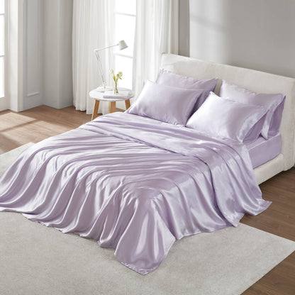 Satin Sheet Set, Silky Sheen and Cloud-Soft Feel Lightweight Bed Sheet