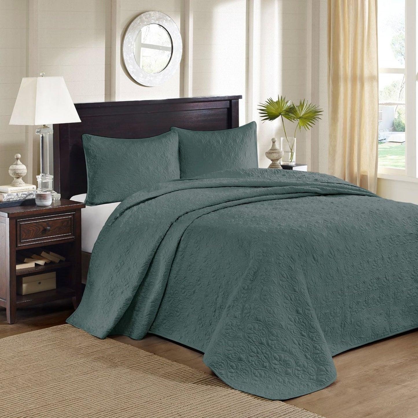 Classic Stitch Bedspread Set Lightweight Reversible Bedding Set