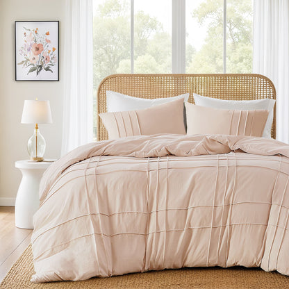 Soft Washed Pleated Duvet Cover Set