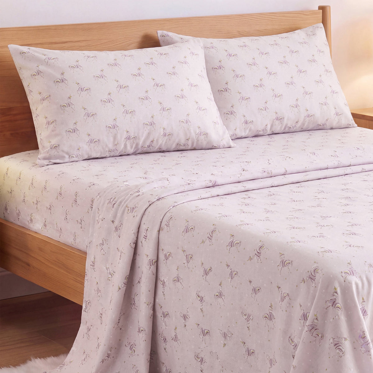 Cotton Flannel Sheet Set, 100% Cotton Bed Sheets Set with Deep Pocket