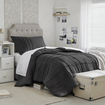 Soft Washed Pleated Comforter Set