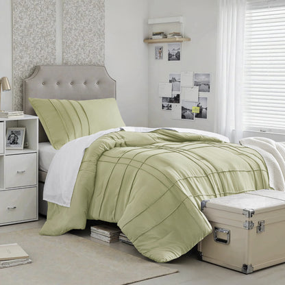 Soft Washed Pleated Comforter Set