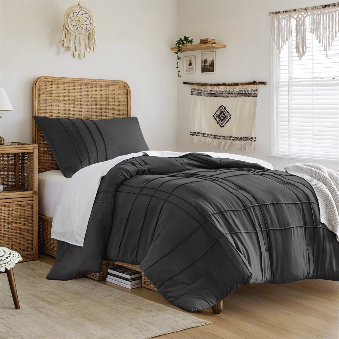 Soft Washed Pleated Duvet Cover Set
