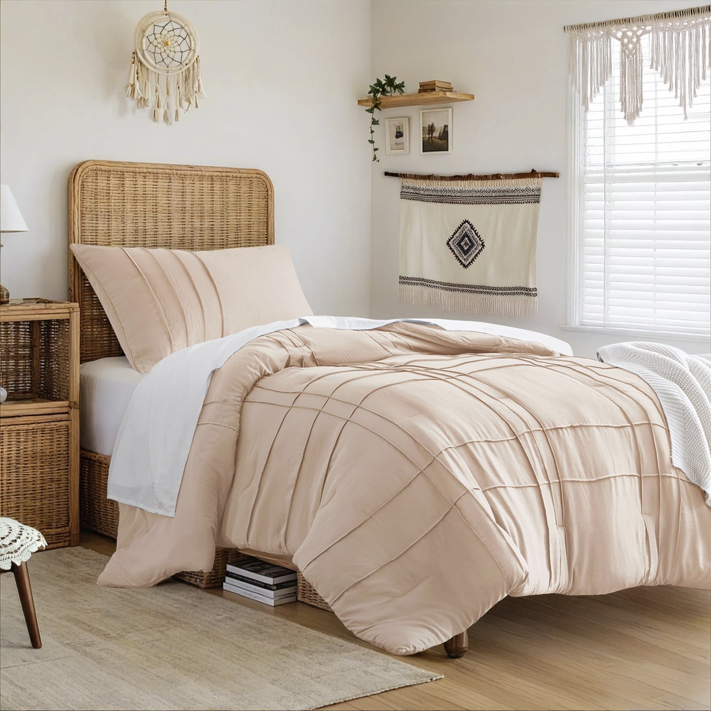 Soft Washed Pleated Duvet Cover Set