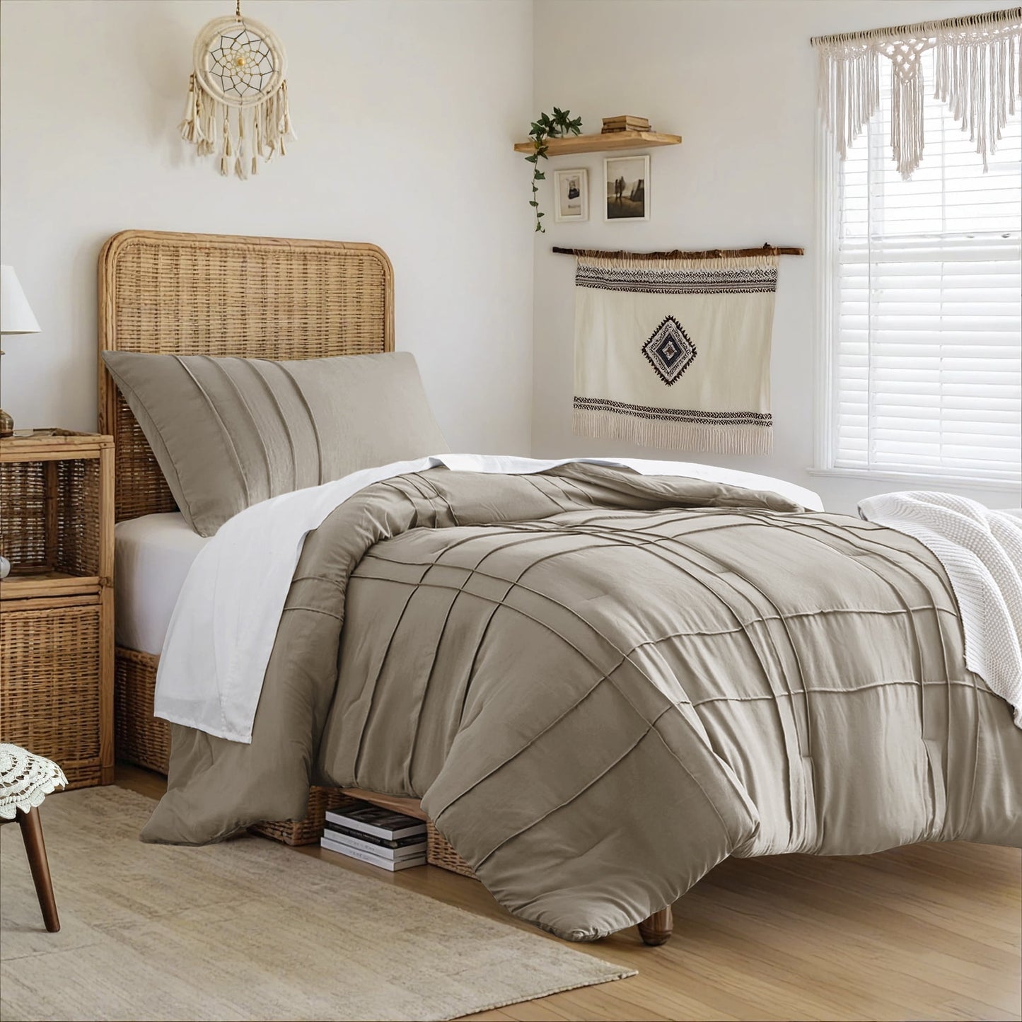 Soft Washed Pleated Duvet Cover Set