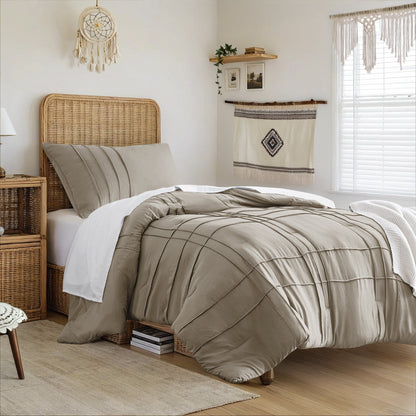 Soft Washed Pleated Duvet Cover Set