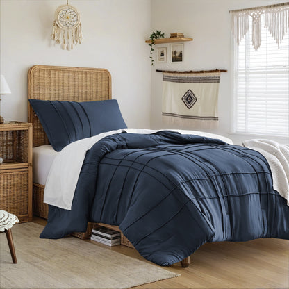Soft Washed Pleated Duvet Cover Set