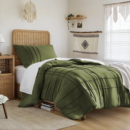 Soft Washed Pleated Duvet Cover Set