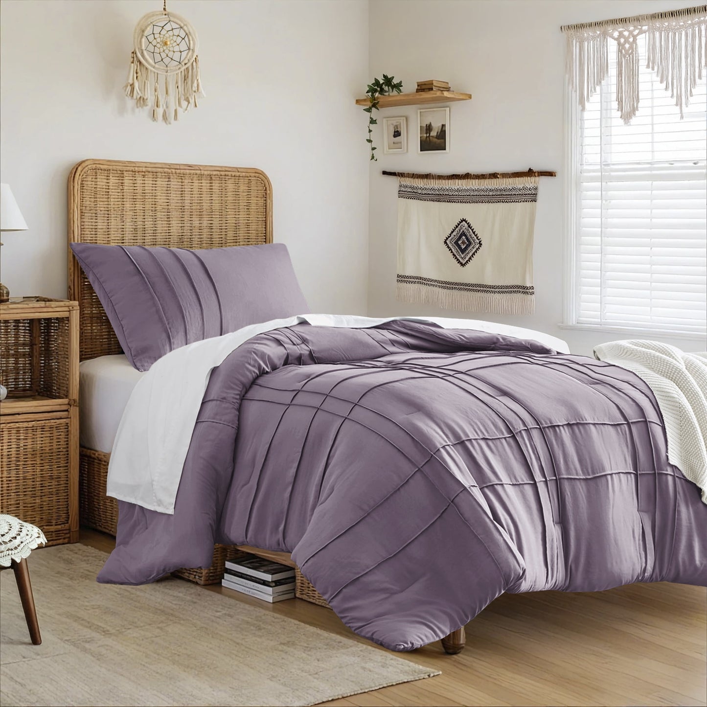 Soft Washed Pleated Duvet Cover Set