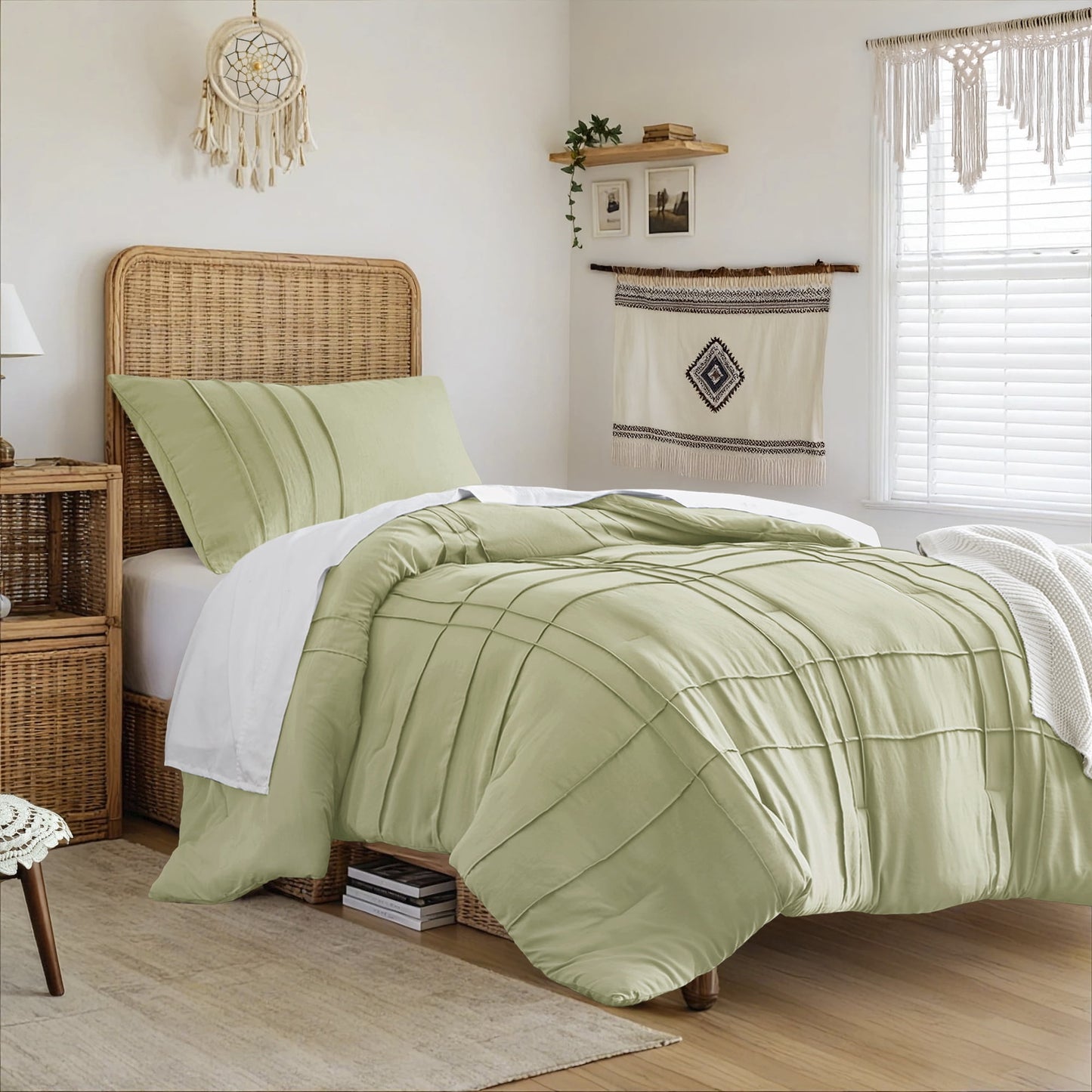 Soft Washed Pleated Duvet Cover Set