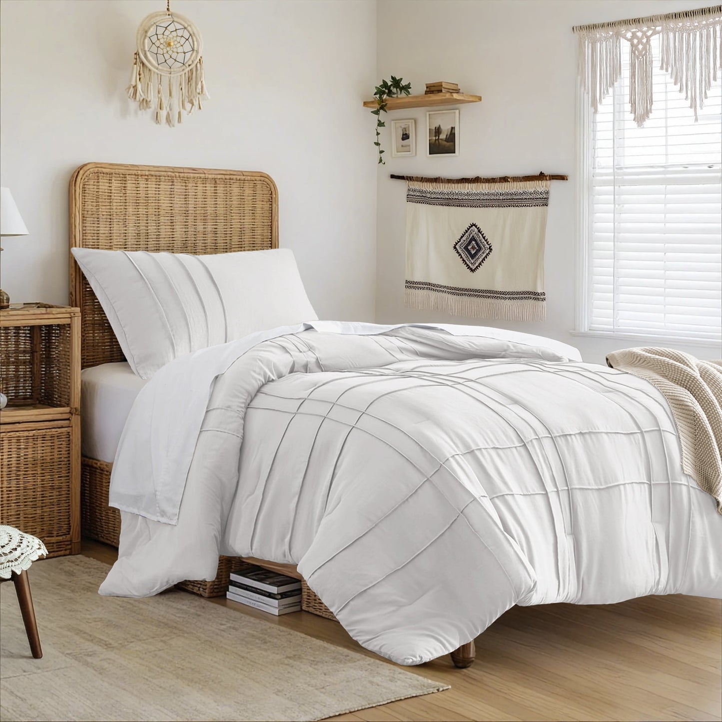 Soft Washed Pleated Duvet Cover Set