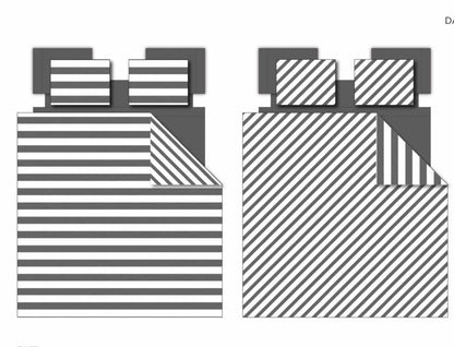 3 Piece Comforter Set, Textured Stripe Print Comforter Mini Set