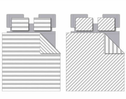3 Piece Comforter Set, Textured Stripe Print Comforter Mini Set