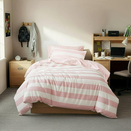 Textured Stripe Print Bedding Comforter Set