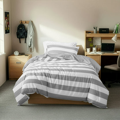 Textured Stripe Print Bedding Comforter Set