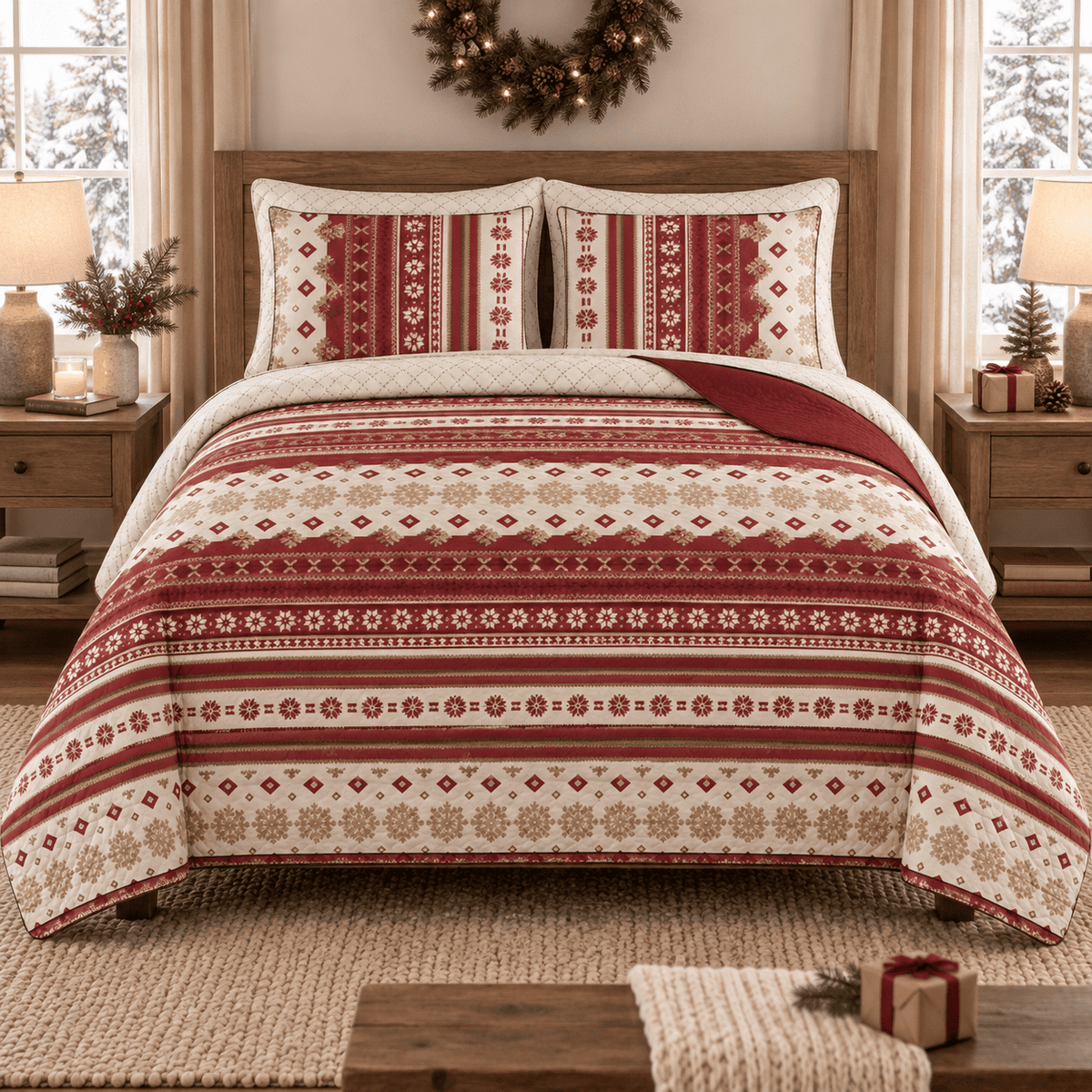 Camille Solid 2-in-1 All Season Bundle Set Comforter Set with Quilted Bedspread and Shams