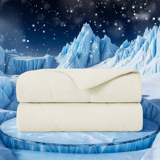 Cooling Comforter, Cooling Blanket for Hot Sleepers, Silky Smooth Summer Comforter