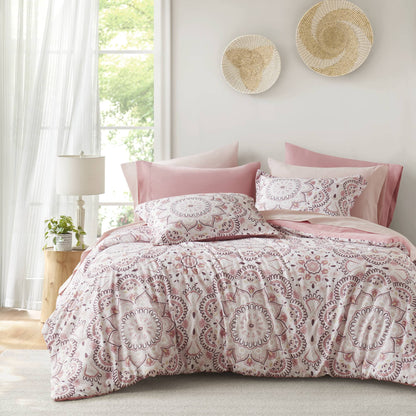 Bed in a Bag Bedding Comforter Set with Comforter, Flat Sheets, Fitted Sheets with Side Pockets for College Dorm