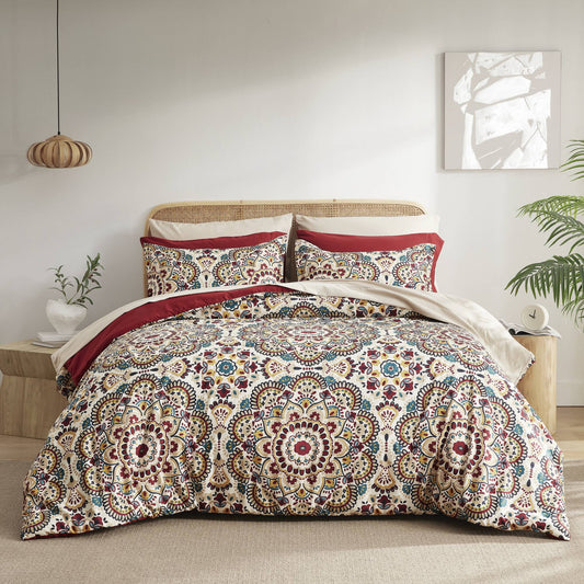 Bed in a Bag Bedding Comforter Set with Comforter, Flat Sheets, Fitted Sheets with Side Pockets for College Dorm