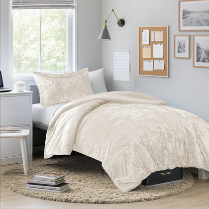 Crushed Velvet Comforter Set, Round Quilting