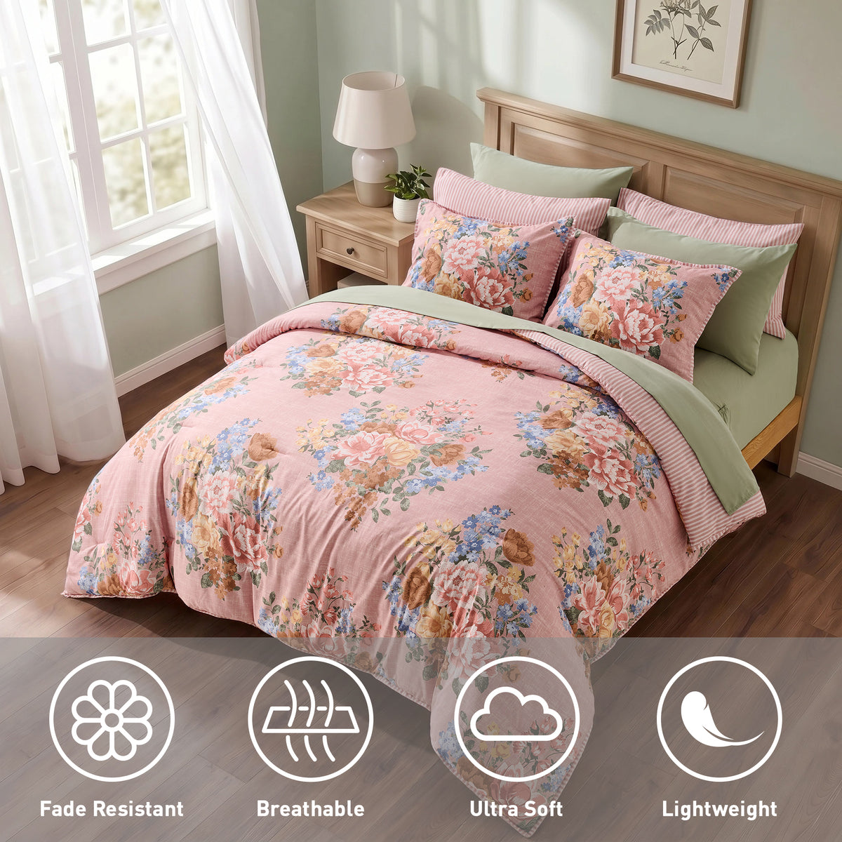 Rosemary Vintage Floral Comforter Set