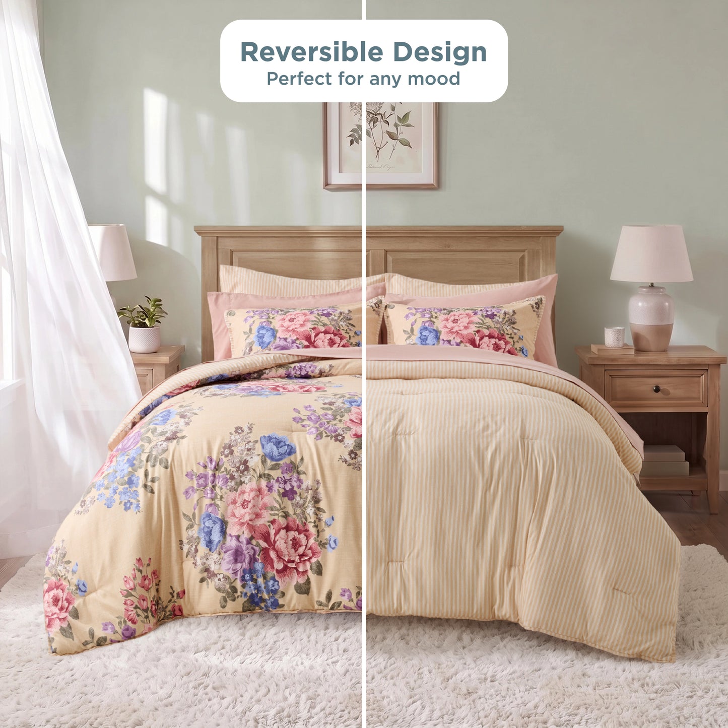 Rosemary Vintage Floral Comforter Set