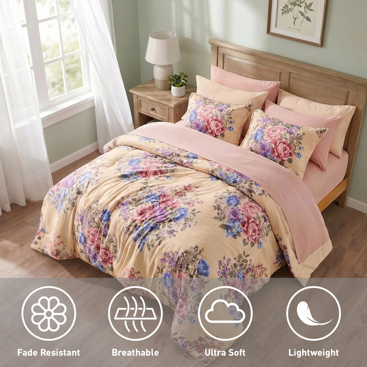 Rosemary Vintage Floral Comforter Set