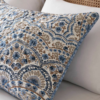 Floral Boho Quilt Set, Reversible Bedding Set