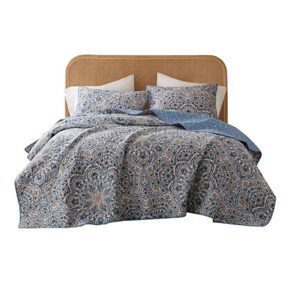 Floral Boho Quilt Set, Reversible Bedding Set