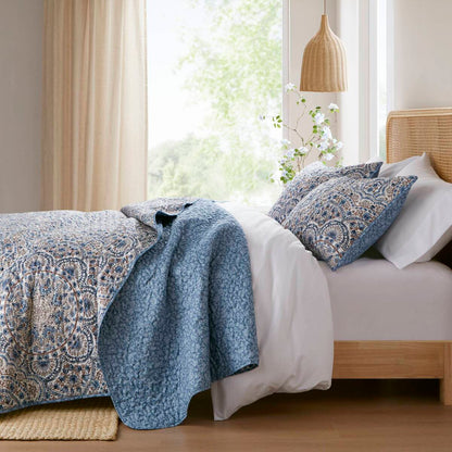 Floral Boho Quilt Set, Reversible Bedding Set