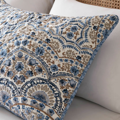 Floral Boho Quilt Set, Reversible Bedding Set