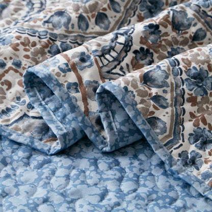 Floral Boho Quilt Set, Reversible Bedding Set
