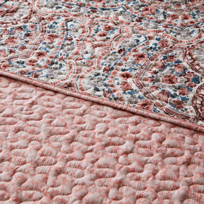 Floral Boho Quilt Set, Reversible Bedding Set