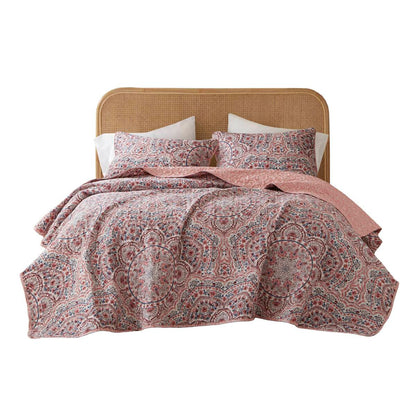 Floral Boho Quilt Set, Reversible Bedding Set