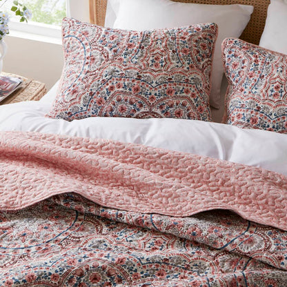 Floral Boho Quilt Set, Reversible Bedding Set