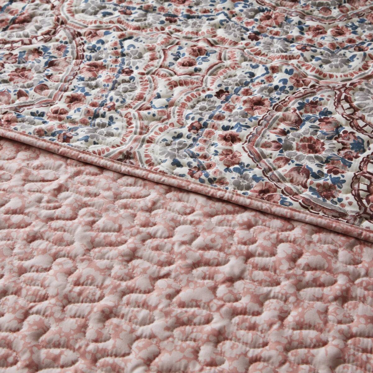 Floral Boho Quilt Set, Reversible Bedding Set
