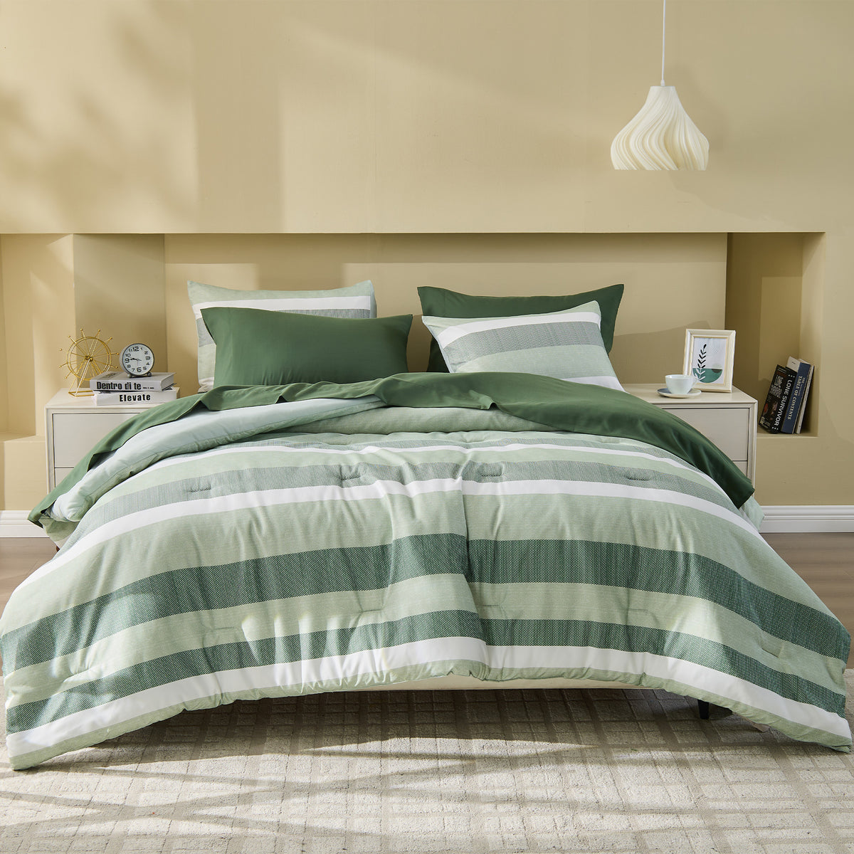 Blais Reversible Striped Comforter Bed Set