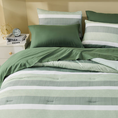 Blais Reversible Striped Comforter Bed Set