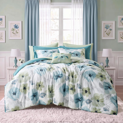Tatum Reversible Floral Comforter Set with Sheets