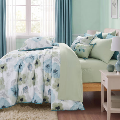 Tatum Reversible Floral Comforter Set with Sheets