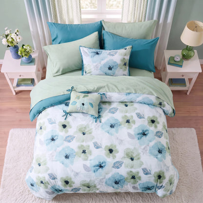 Tatum Reversible Floral Comforter Set with Sheets