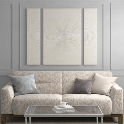 3-piece Canvas Wall Art Set, Silver Sand Hand Embellished Abstract