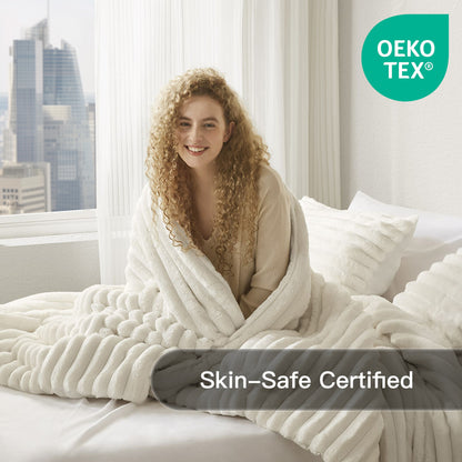 Fluffy Ribbed Plush Comforter Set