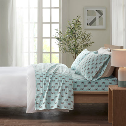 Flannel Sheets Set  with Deep Pocket Fitted Sheet