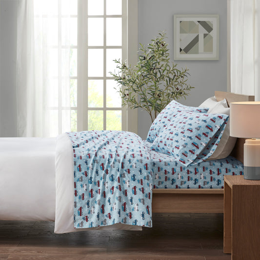 Flannel Sheets Set  with Deep Pocket Fitted Sheet