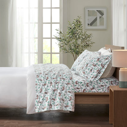 Flannel Sheets Set  with Deep Pocket Fitted Sheet