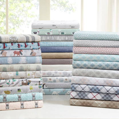 Flannel Sheets Set  with Deep Pocket Fitted Sheet